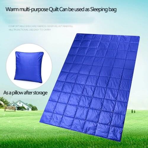 Multi Purpose Camping Travel Duck Down Quilt Blanket Shawl,Can be used as Sleeping Bag After Lolding and pillow after Storage