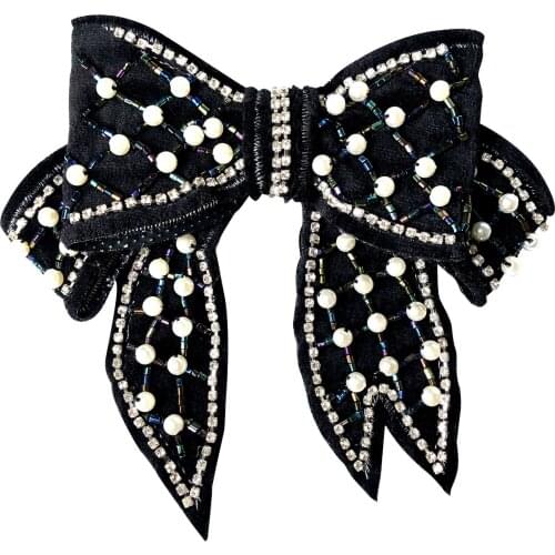 New Korean Version Pearl Bow-knot Bowtie Brooch Hair Clip Fashion Womens College Style Shirt Accessories