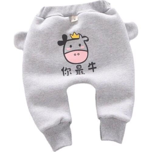 New Winter Baby Trendy Girls Cotton Clothes Children Thick Pants Autumn Toddler Casual Boys Costume Kids Infant Cartoon Trousers
