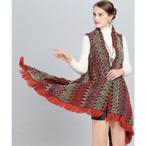 New arrivals 2018 winter warm scarf for women/ladies Poncho Striped Vintage shawl and wraps Tassel Highl Quality in stock