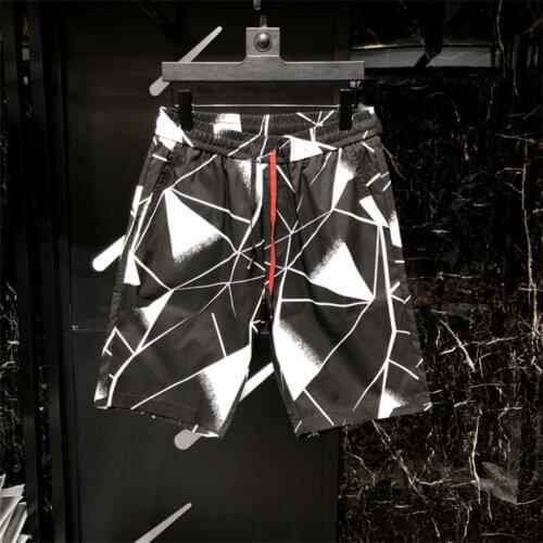 New brand mens luxury beach pants printing personality designer slim sexy fitness shorts