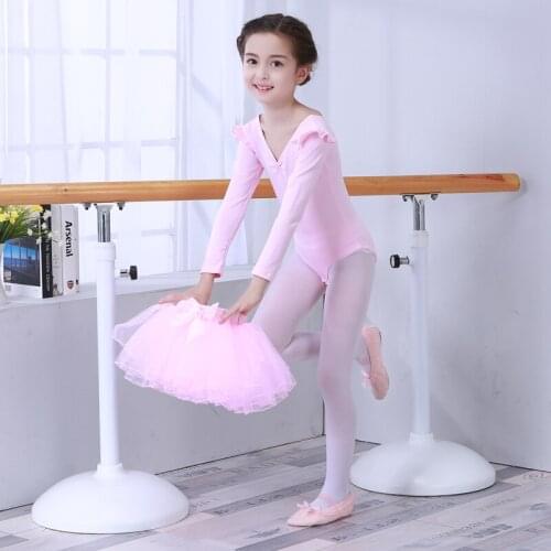Girls' Dancing Clothes 2pcs Jumpsuit and Skirt Kids Ballet Dance Costume Long Sleeved Summer Lallet Dancing Dress B-5653