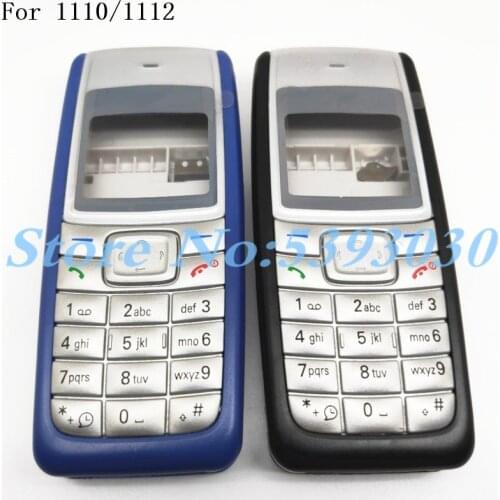 Original Full Housing Back Cover For Nokia 1110 1112 Battery Cover Rear Case Housing Middle Frame English Keyboard Button