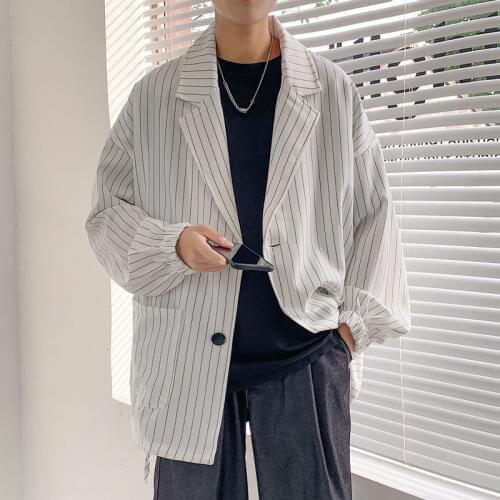 2021 Coat Suit Sunscreen Clothing Spring Autumn Couples Casual Stripe Single Layer Thin Loose Tidal Current Fashion New Arrivals