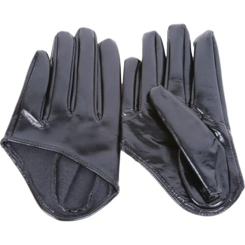 Women Fashion Gloves Casual Solid Color Glove High Quality Half Palm Faux Leather Pu Short Full Finger Gloves For Ladies