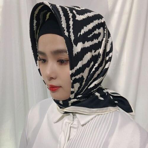 Zebra 2021 new spring women scarf quality shawl silk fashion scarf headscarf beach sunscreen bag headscarf scarf 90cm*90cm