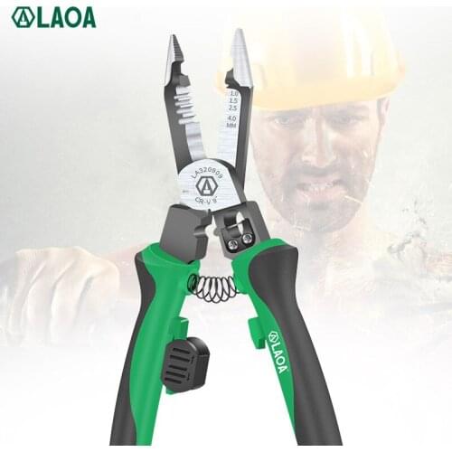LAOA Long Nose Pliers Cr-V Steel Wire Stripper Terminal Crimping Cable Cutter Multifunctional Electrician Pliers