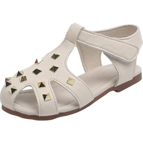 CNFSNJ brand new Summer girls Boys Sandals Shoes Soft Leather Flat With Kids Children Baby Toddler Sneakers 21-30