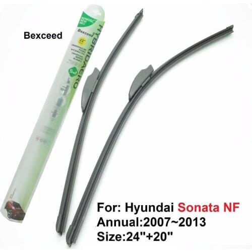 Wiper Blade for Hyundai Sonata NF Bexceed of Car Windshield Flat Rubber 24"+20" 2007~2013