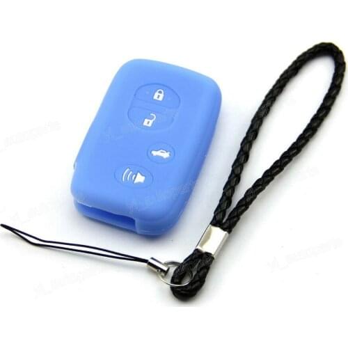 Blue Silicone Case Cover Gag Fit For Toyota Prius Remote Smart Key 4 Button SMTOY4BU HYQ14AAB HYQ14ACX 271451-3370
