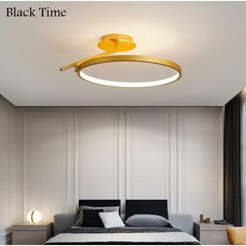 Modern LED Chandeliers Indoor Black&Gold Chandelier Lamp for Living Room Bedroom Dining Room Kitchen Light Home Lighting Lustres