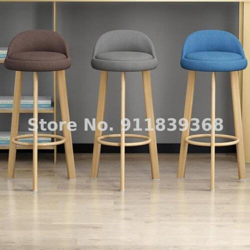 Bar Chair Light Luxury Modern Simple Back Stool Front Desk Chair Bar Nordic Family High Stool Bar Chair Bar Stool