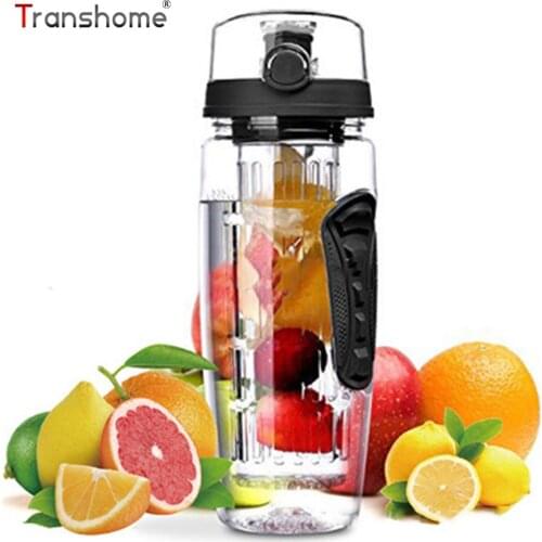 Transhome Tritan Plastic Water Bottle BPA Free Fruit Infuser Water Bottle Leak-proof Drinking Bottles Water For Sport Drinkware