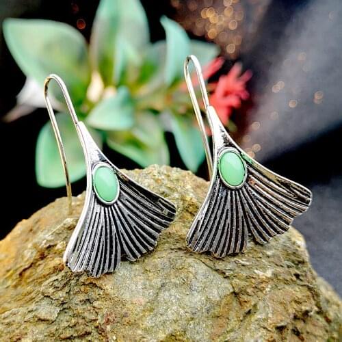 Handmade Jewelry Brincos Romantic Retro Ginkgo Biloba Drop Earrings Free-form Shape Long Chain Boho Earrings for Women