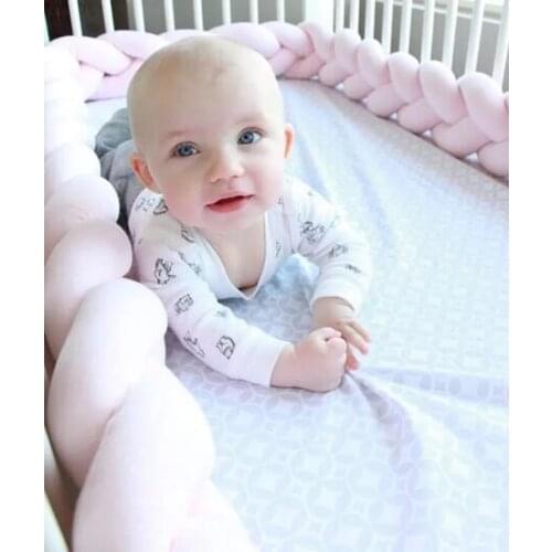 1M/2M/3M/4M Baby Bumper Bed Braid Knot Pillow Cushion Bumper for Infant Bebe Baby Boy Girl Braid Knot Pillow Cushion Room Decor