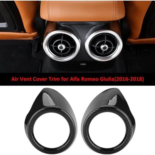 2pcs Carbon Fiber Car Interior Air Conditioner Outlet Frame Cover Trim Suitable for Alfa Romeo Giulia 2016-2018 Fast Delivery