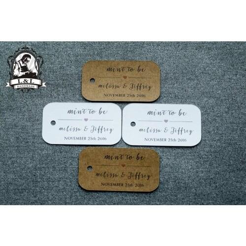 #49 200 pcs 3.5x6.5cm kraft/white paper label wedding favor tags attend a wedding Label customization Happiness sweet label