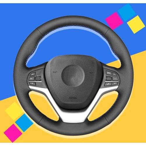 Auto Braid On The Steering Wheel Cover for BMW X5 F15 2013-2018 X6 F16 2015-2019 Interior Car Braiding Wheel Covers Car-styling