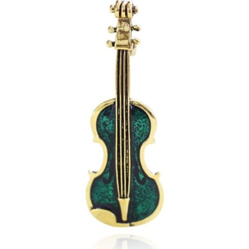 XIAONIANSHI Musical Violin Brooches For Women Enamel Stainless Steel Alloy Brooch Pins Girls Scarf Sweater Clips Badges Jewelry