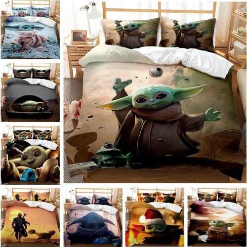 Disney Star Wars Baby Yoda Bedding Set 3D Home Textile Quality Qualified Single Queen King Bedding Set Duvet Cover Pillow Cases