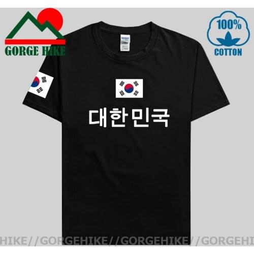 Republic of Korea South t shirt man KOR jersey t-shirts nation team 100% cotton meeting fans streetwear fitness Korean flag tops