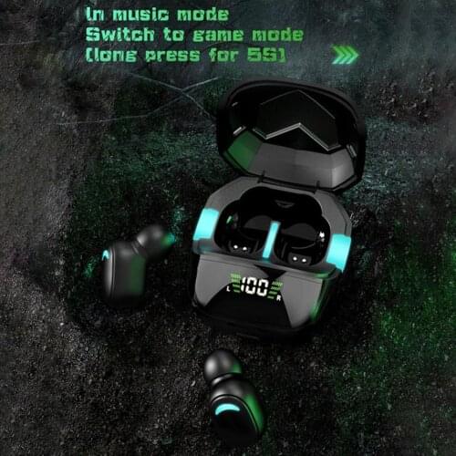 Game Wireless Earbuds, with Wireless Charging Case Built in Mic with Deep Bass for Sport Noise Canceling