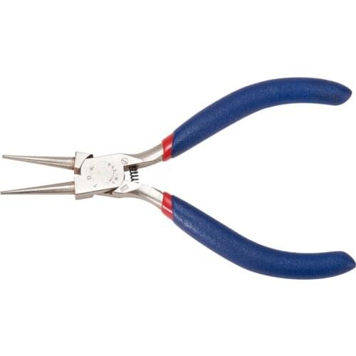 Jewelry Making Tools Blue Round Nose Plier 1 Set Size 125x53mm 316 Stainless Steel Jewelry Making Tool, MidnightBlue, 125x53mm