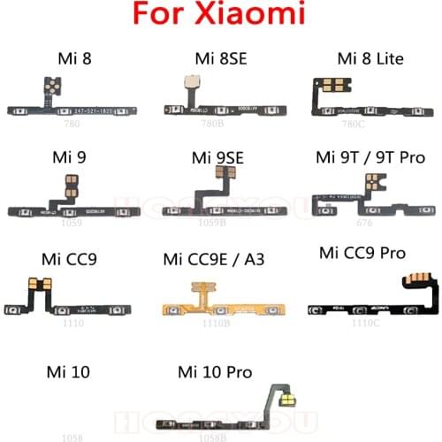 Power Button Switch Volume Button Mute On / Off Key Flex Cable For Xiaomi Mi 8 Lite 8SE 9 9SE 9T PRO CC9 CC9E A3 10