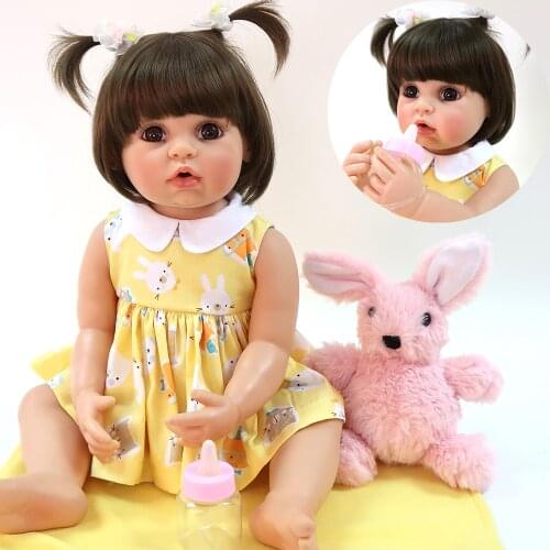 Bebe reborn girl dolls 56cm full vinyl silicone reborn baby dolls real princess toddler newborn baby doll gift bonecas
