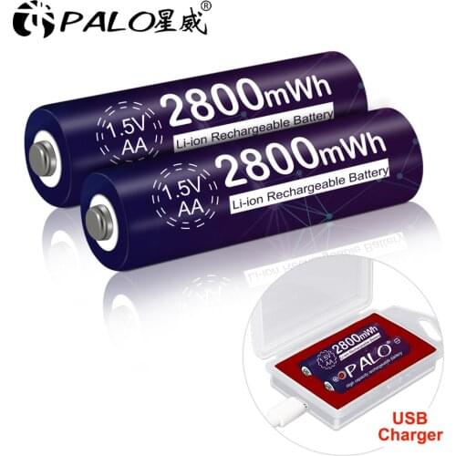 2021 New 1.5V AA rechargeable battery 2800mah AAA 1.5V li-ion Rechargeable batery For Led Light Torch Toys Clock MP3 Player