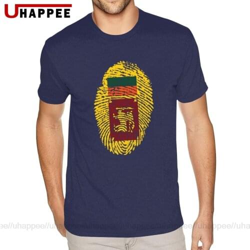 Cute Sri Lanka Flag Fingerprint T-Shirt for Men Custom Made Short Sleeve 100 Cotton O-neck Tees