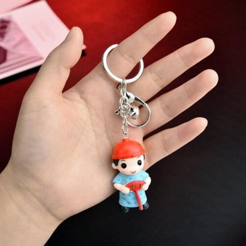 Fashion Doll Key Chain Charm Keychains Cute Key Ring Holder Women Girls Bag Car Chaveiros Trinket Jewelry Accessory EH322