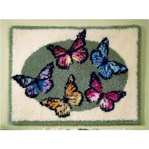 Carpet embroidery kit butterfly latch hook rug kits do it yourself needlework button package embroidery carpet latch hook rugs
