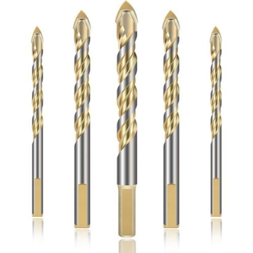 Spade Head Twist Dirll Bit Set for Ceramic Tile Glass Brick Wall Wood Hard Alloy Tool for Carpenter Woodworking Tools