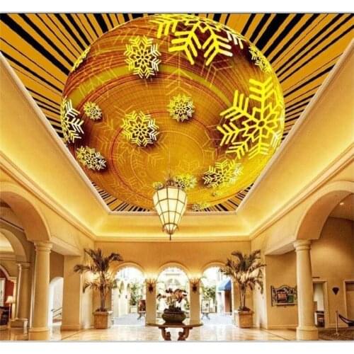 Beibehang Wallpaper custom wallpaper mural 3D stereo snowflake hotel KTV personality ceiling ceiling wall decoration painting