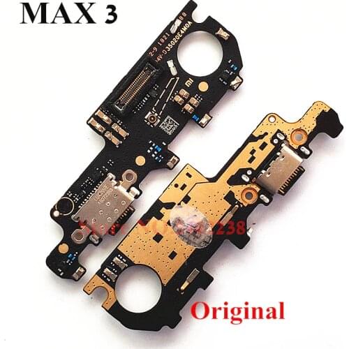 100% Original USB Charging Dock Port Flex cable For Xiaomi MAX 3 mi max3 Charger plug board with Microphone Replacement parts