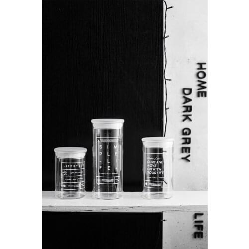 Voorraadpot Nordic Wind Glass Sealed Jar Kitchen Storage Ontainer Bottle Frosted Coffee Tin With Lid Tea Milk Powder Dry Food