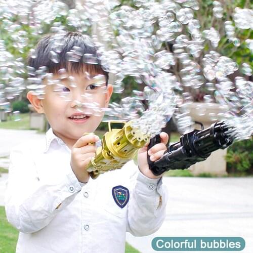 Eight Hole Gatling Bubble Gun Fidget Toys Summer Automatic Soap Water Bubble Machine For Children Fidget Outdoor Wedding Bubble