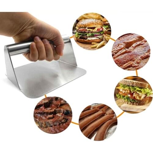 Stainless Steel Burger Steak Press Professional Griddle Accessories Kit Grill Press For Flat Top Grill Griddle Pan Cooking