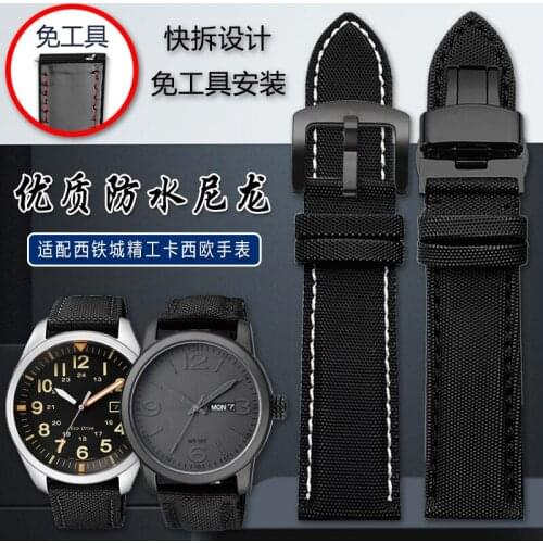 Waterproof Nylon Watchband Mens for citizen Seiko Timex Canvas Watch Bracelet 22 24mm Quick Release Accessories