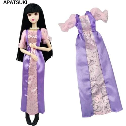 Pink Purple Doll Dress For Barbie Doll Clothes Princess Outfits Dancing Costume Party Gown For 1/6 BJD Dolls Kids & Baby DIY Toy