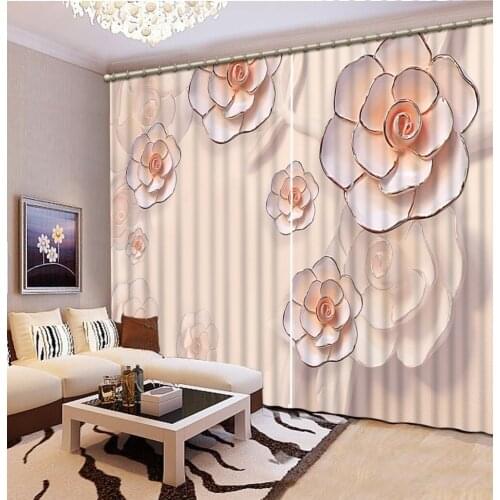 Flower curtains 3D Window Curtain Dinosaur print Luxury Blackout For Living Room reilef curtains
