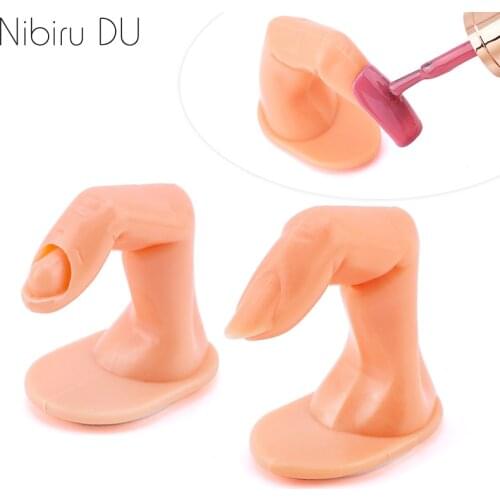 Silicone Practice Nail Art Training Hand Practice Model Fake Finger Nail Tips Holder Supplies For Professionals Manicure Tool