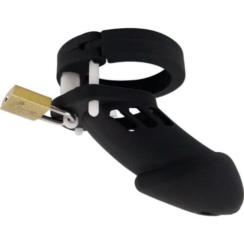Silicone Black CB6000 Health Lock Chastity Belt Adult Game Cage Sexual Commodity 10X3.8 Cm