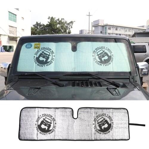 Front Windshield Sunshade Heat Shiled Sun Visor Mat For Jeep Wrangler JK 2007-17