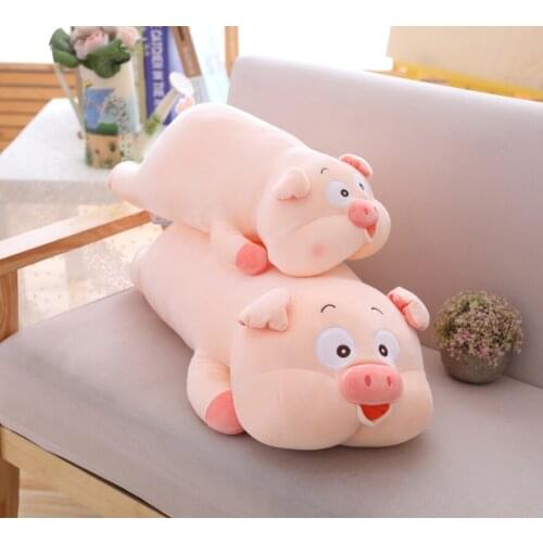 Super soft Fat face Pink Pig Pillow Stuffed Sofa Cushion Cute Laughing Piggy Throw Pillow Bed Sleeping Decor Present for Her Him