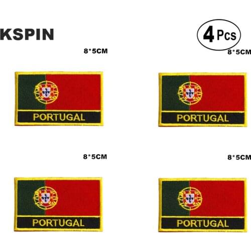 Portugal Rectangular Shape Flag Iron on Saw on Patches Embroidered Flag Patches National Flag Patches for Clothing