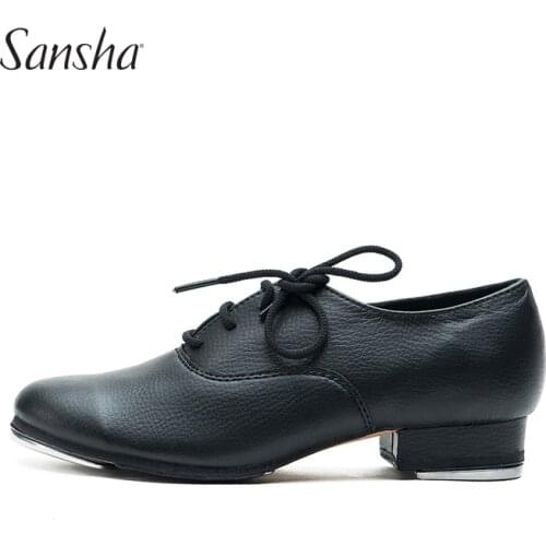 Sansha Boys Microfiber Dance Tap Shoes Lace Up Kids Child Low Heel Tap Shoes Choose Size On Feet Length TA291MF