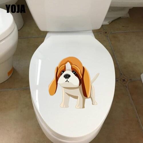 YOJA 21.1*21.3CM Animal Dog Wall Decal BedRoom Home Decoration Toilet Sticker Modern Art T3-0531