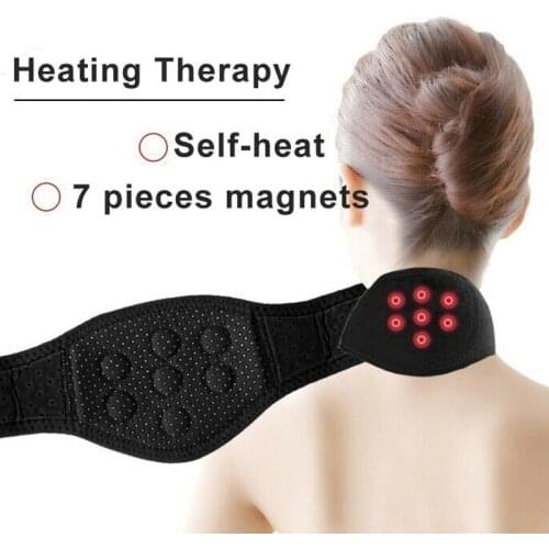 Neck Protecter Pain Relief Belt Warming Neck Brace Magnetic Therapy Cervical Vertebra Self Heating Neck Warmer Support Strap A7